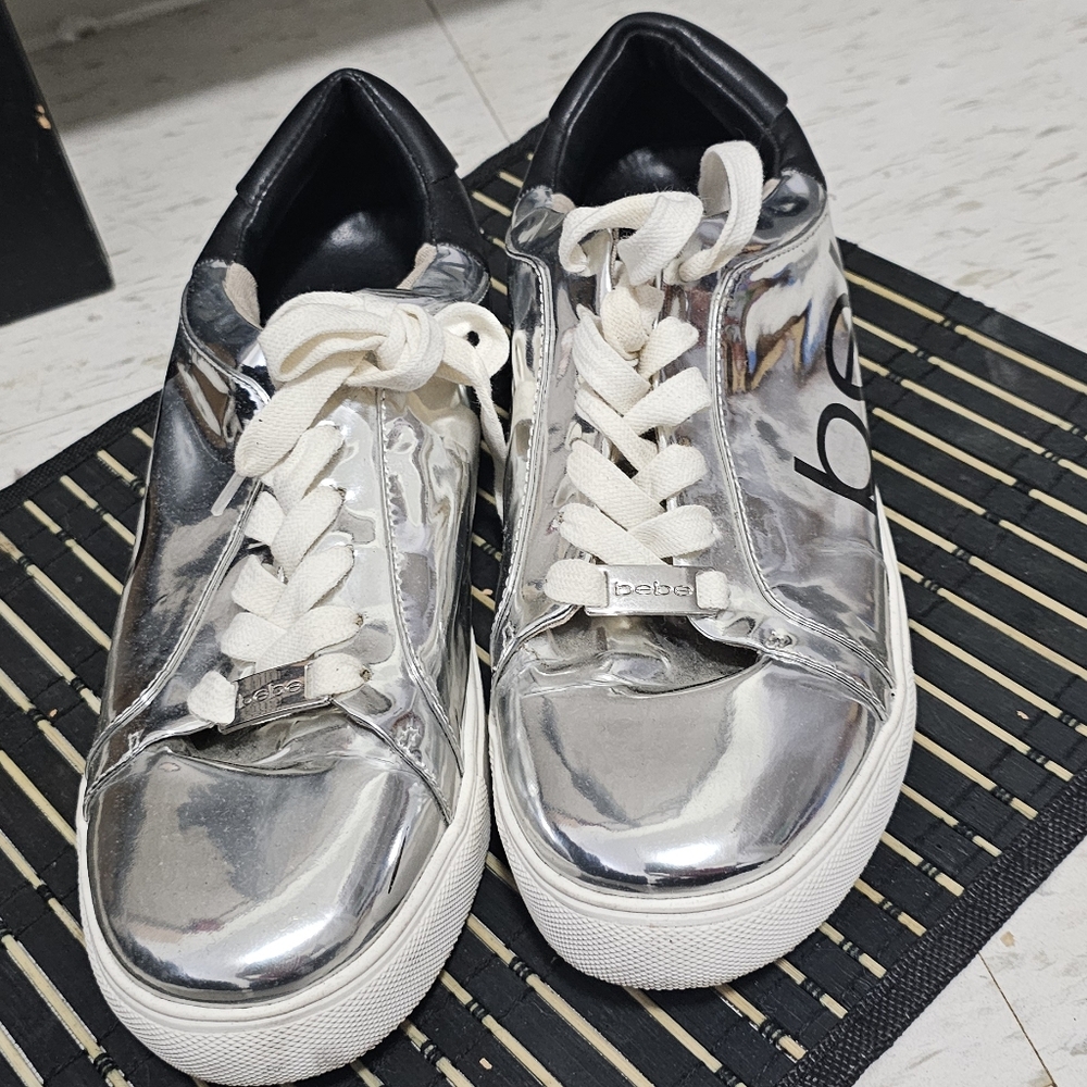 bebe Silver Sneakers $5 If  Make Bundle With Another Item $30 Up